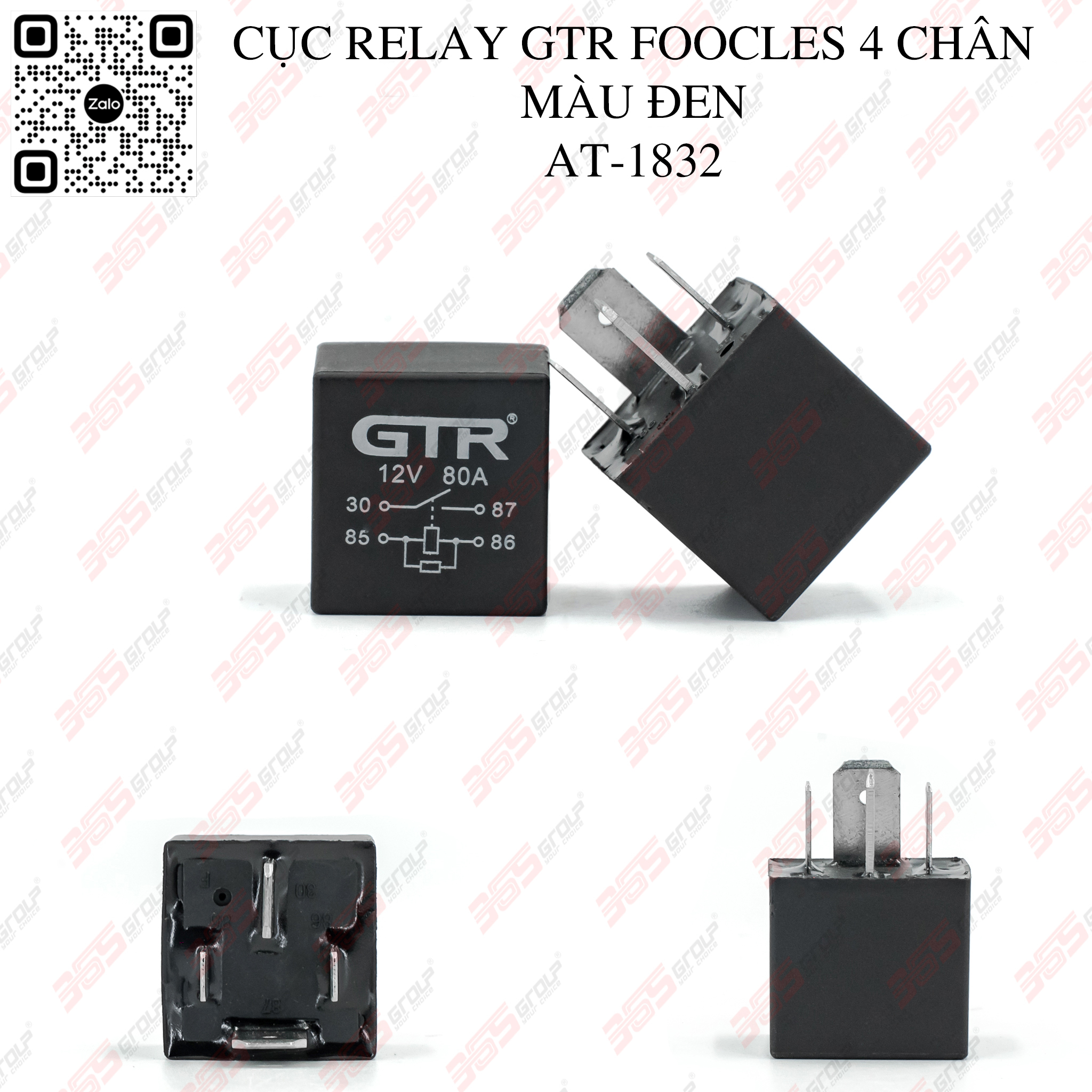 CỤC RELAY GTR FOOCLES 4 CHÂN MÀU ĐEN AT-1832